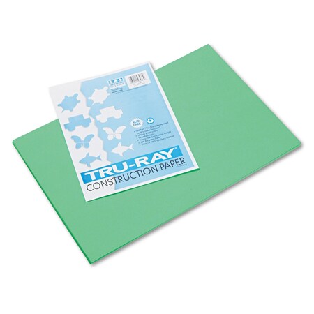 Pacon Tru-Ray Construction Paper, 76lb, 12 x 18, Festive Green, PK50 103038